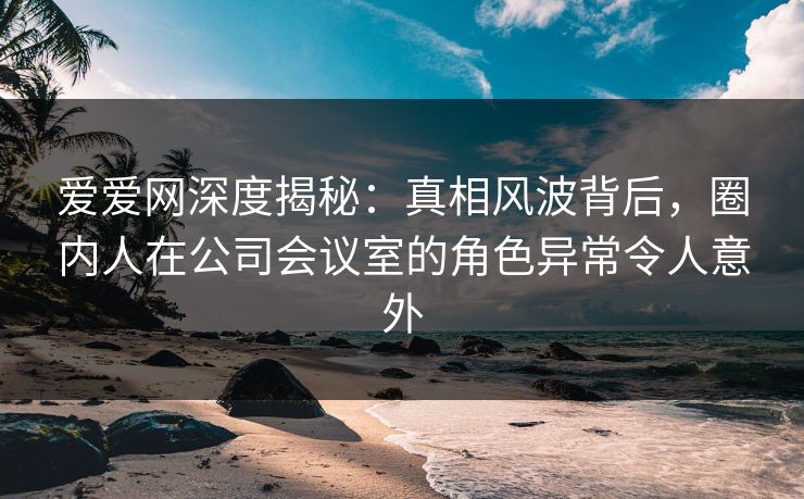 爱爱网深度揭秘：真相风波背后，圈内人在公司会议室的角色异常令人意外