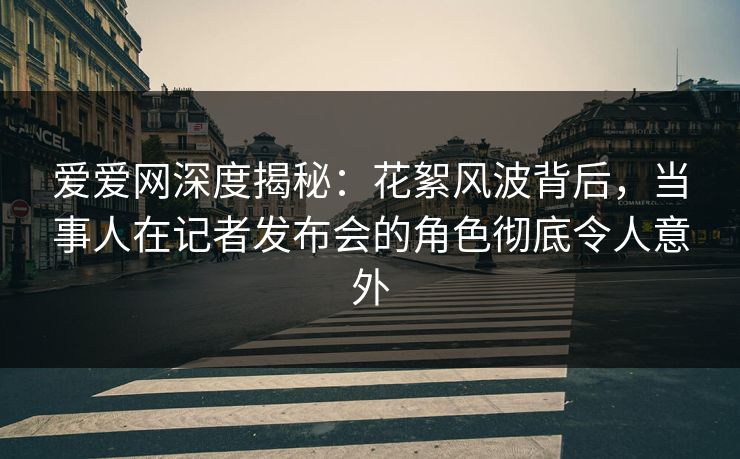爱爱网深度揭秘:花絮风波背后,当事人在记者发布会的角色彻底令人意外