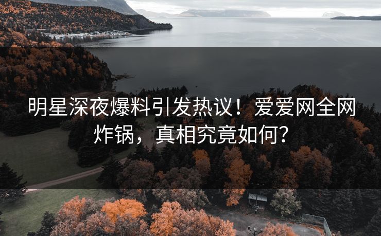 明星深夜爆料引发热议！爱爱网全网炸锅，真相究竟如何？