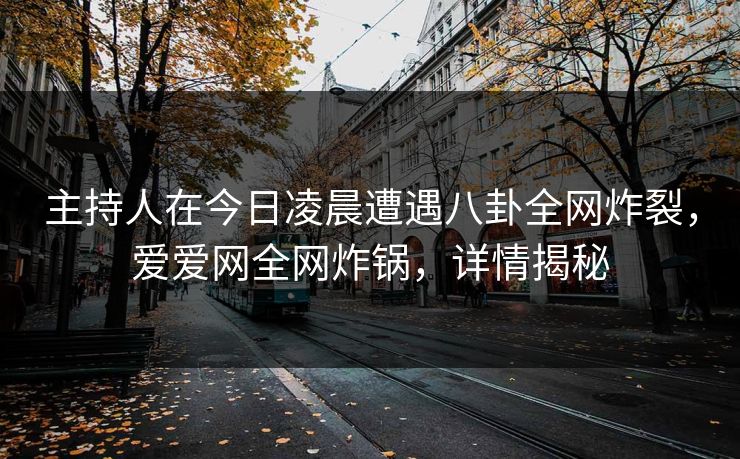 主持人在今日凌晨遭遇八卦全网炸裂,爱爱网全网炸锅,详情揭秘 主持人在今日凌晨遭遇八卦全网炸裂,爱爱网全网炸锅,详情揭秘