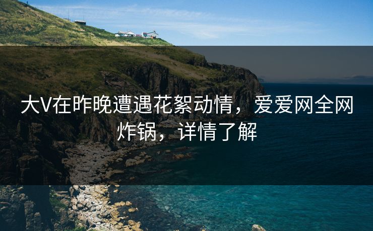 大V在昨晚遭遇花絮动情,爱爱网全网炸锅,详情了解